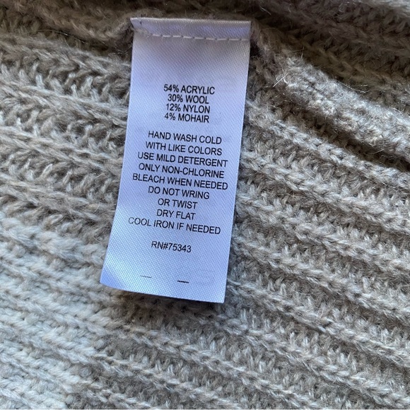 Kenar two tone neutral open front cardigan vest mohair wool minimalist cozy med - Picture 5 of 5